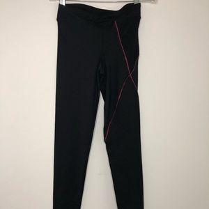 Koral Black and Red Leggings with Mesh Cut Outs